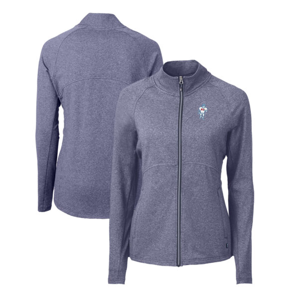Women's Cutter & Buck  Heather Navy Tennessee Titans Adapt Eco Knit Recycled Full-Zip Jacket - Image 3