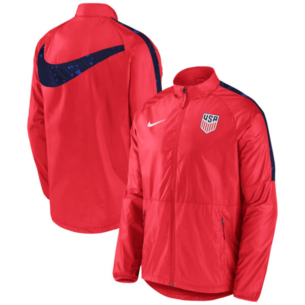 Youth Nike Red USMNT Academy All-Weather Raglan Full-Zip Jacket - Image 2