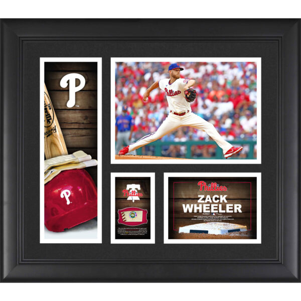 Zack Wheeler Philadelphia Phillies Framed 15" x 17" Player Collage with a Piece of Game-Used Ball