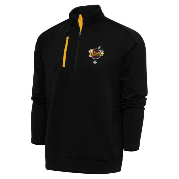 Men's Antigua Black New Orleans Black Pelicans Generation Quarter-Zip Pullover Top