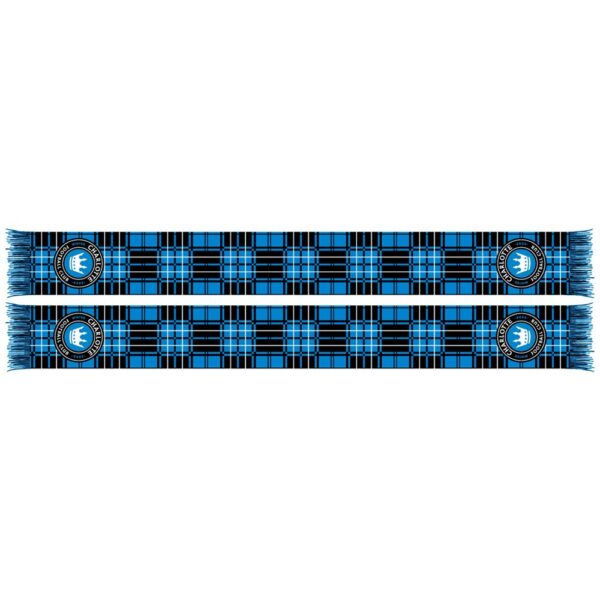 Blue Charlotte FC Tartan Knit Scarf