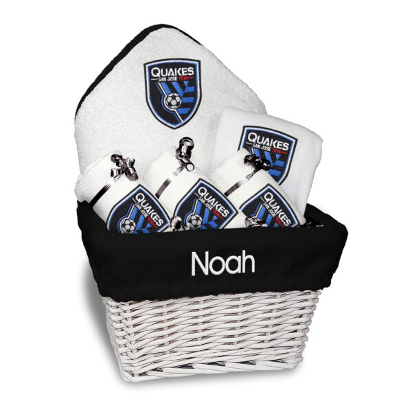 Infant White San Jose Earthquakes Personalized Medium Gift Basket