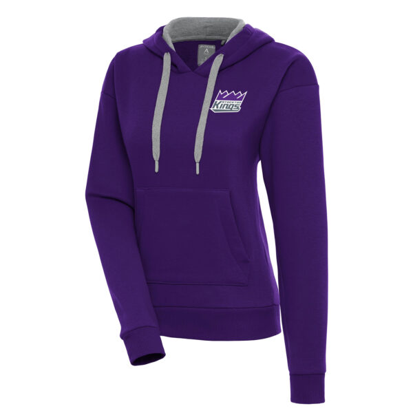 Women's Antigua Purple Stockton Kings Victory Pullover Hoodie