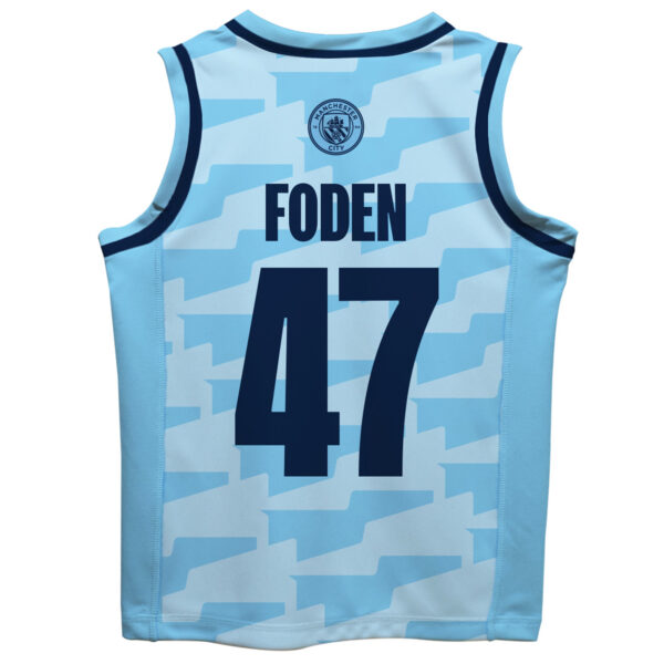 Toddler Vive La Fete Phil Foden Sky Blue Manchester City Mesh Basketball Jersey - Image 7