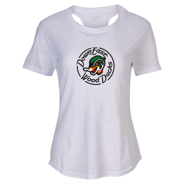 Women's White Down East Wood Ducks Cut It Out T-Shirt - Image 3