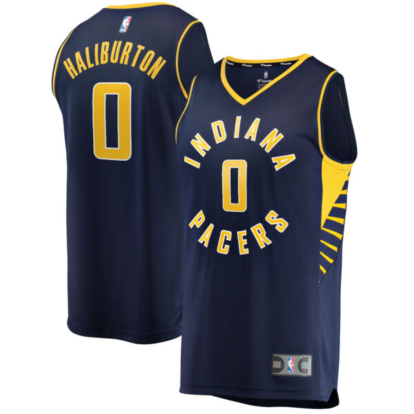 Youth Fanatics Tyrese Haliburton Navy Indiana Pacers 2021/22 Fast Break Replica Jersey - Icon Edition - Image 6