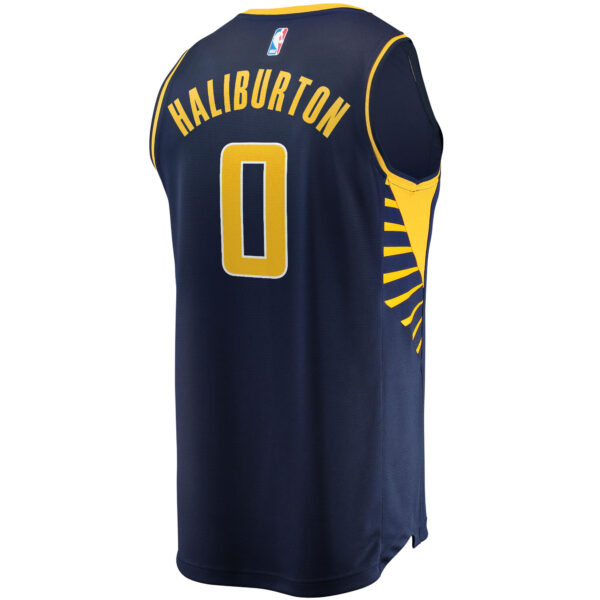 Youth Fanatics Tyrese Haliburton Navy Indiana Pacers 2021/22 Fast Break Replica Jersey - Icon Edition - Image 10