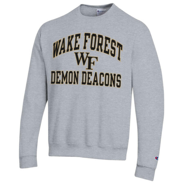 Men's Champion Heather Gray Wake Forest Demon Deacons High Motor Pullover Sweatshirt - Image 6