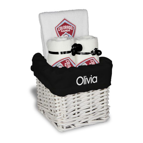 Infant White Colorado Rapids Personalized Small Gift Basket