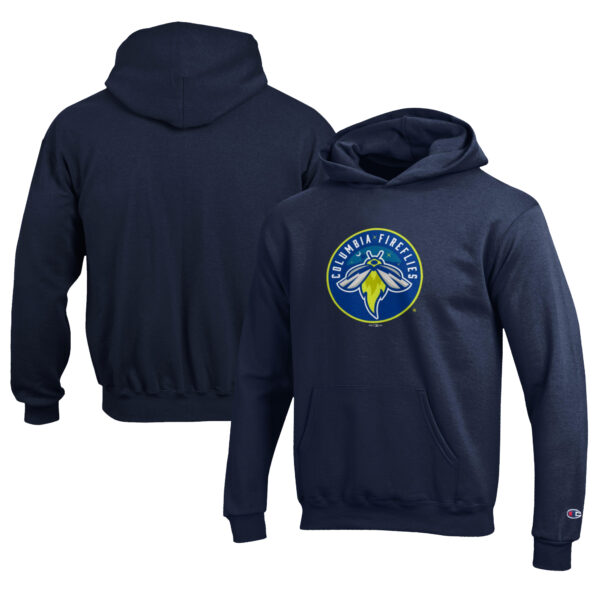 Youth Champion Navy Columbia Fireflies Eco Powerblend Pullover Hoodie