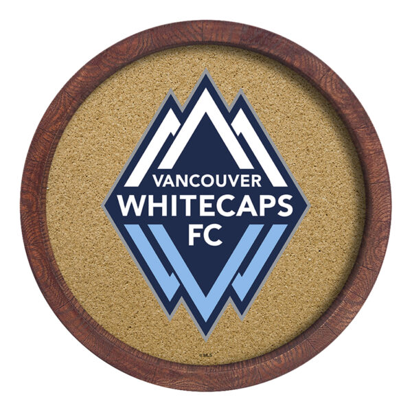 Vancouver Whitecaps FC 20.25'' Round Faux Barrel Framed Cork Board
