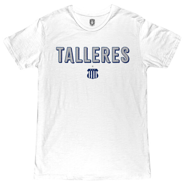 Men's 1863FC  White Club Atlético Talleres Wordmark Slub T-Shirt - Image 6