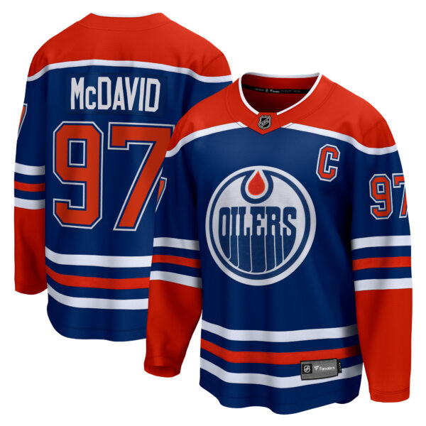 Men's Fanatics Connor McDavid Royal Edmonton Oilers Home Breakaway Jersey - Image 2