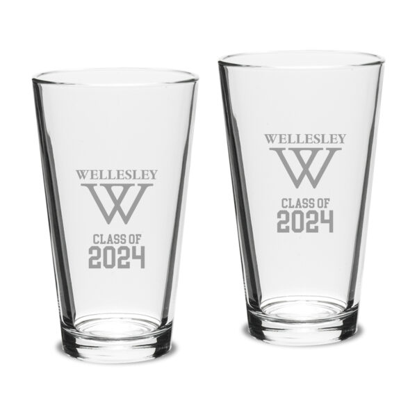 Wellesley Blue Class of 2024 Two-Piece 16oz. Classic Pint Glass Set