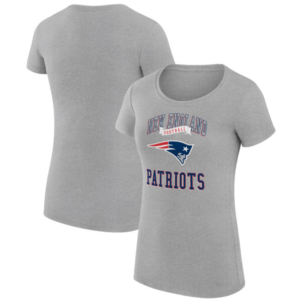 Women's G-III 4Her by Carl Banks Heather Gray New England Patriots Team Logo Graphic Fitted T-Shirt - Image 5