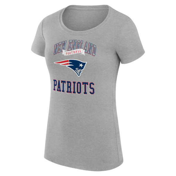 Women's G-III 4Her by Carl Banks Heather Gray New England Patriots Team Logo Graphic Fitted T-Shirt - Image 6