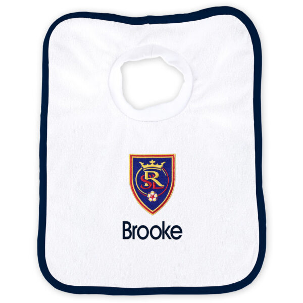 Infant White Real Salt Lake Personalized Bib