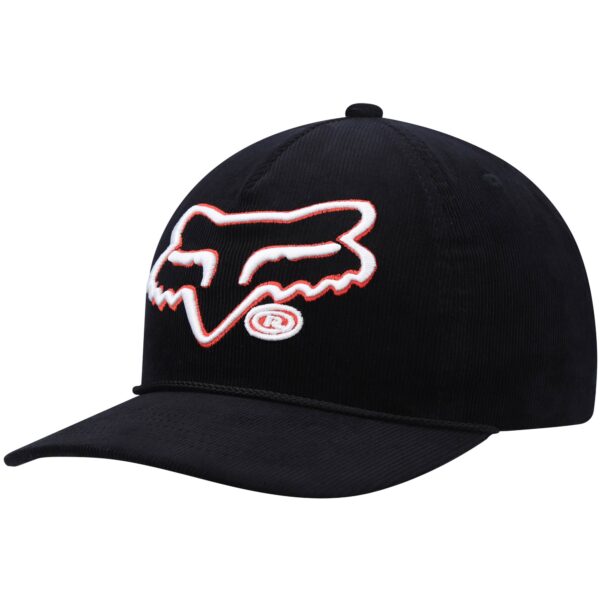 Men's Black Fox Racing Brushed Snapback Hat