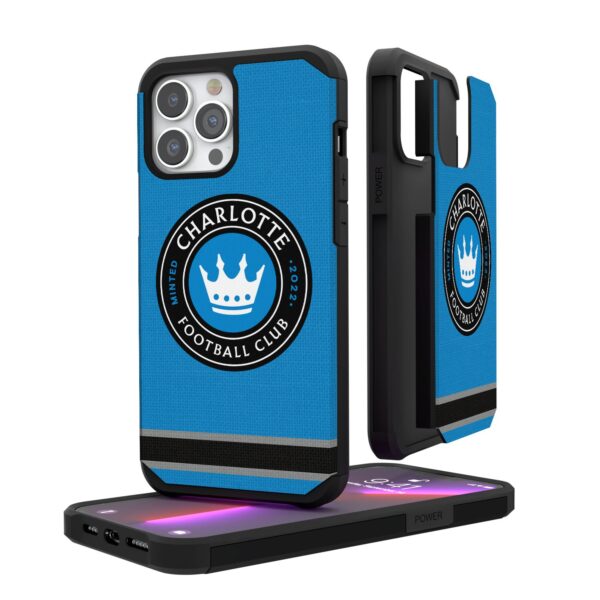 Charlotte FC iPhone Stripe Design Rugged Case