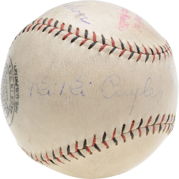 1929 Chicago Cubs Autographed Spalding Official Baseball with 5 Signatures including Rogers Hornsby, Kiki Cuyler & Hack Wilson