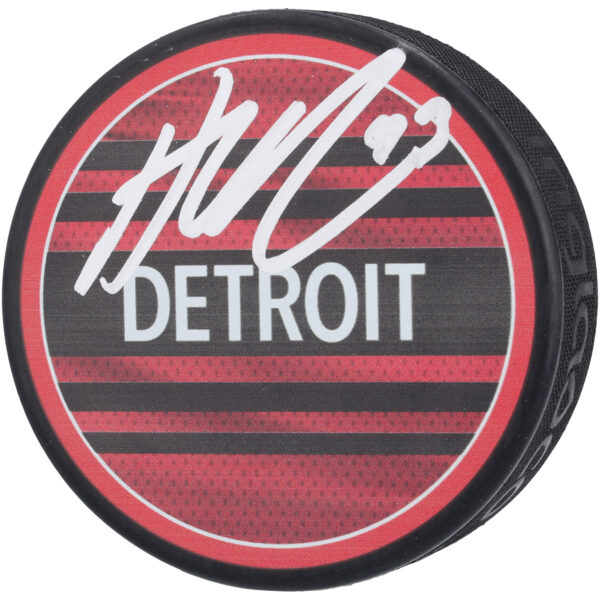 Alex DeBrincat Detroit Red Wings Autographed 2022-23 Reverse Retro Hockey Puck - Image 2