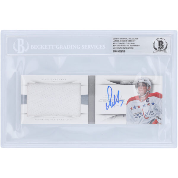 Alexander Ovechkin Washington Capitals Autographed 2013-14 Panini National Treasures Jumbo Jersey Booklet #JB-OVI #/99 Beckett Fanatics Witnessed Authenticated Card