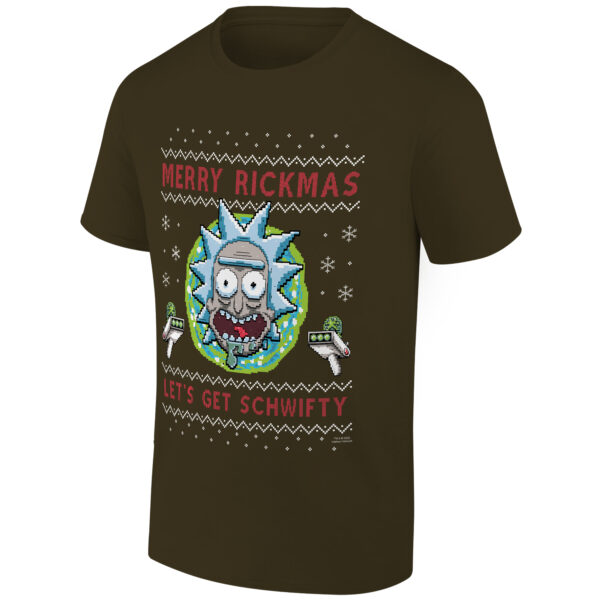Men's Ripple Junction Olive Brown Rick And Morty  Holiday Graphic T-Shirt - Image 6