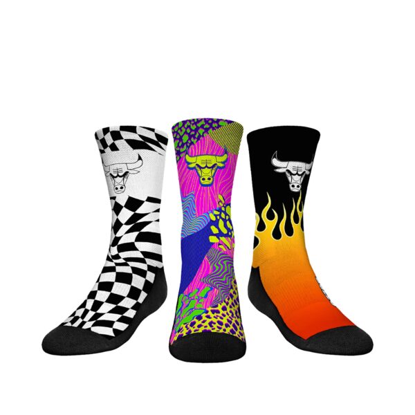 Youth Rock Em Socks Chicago Bulls Team Vibes Three-Pack Crew Socks Set
