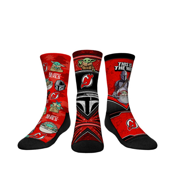Youth Rock Em Socks New Jersey Devils The Mandalorian 3-Pack Crew Socks