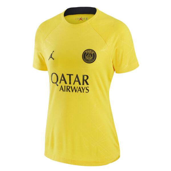 Women's Jordan Brand Yellow Paris Saint-Germain 2022/23 Pre-Match Raglan Performance Top - Image 6