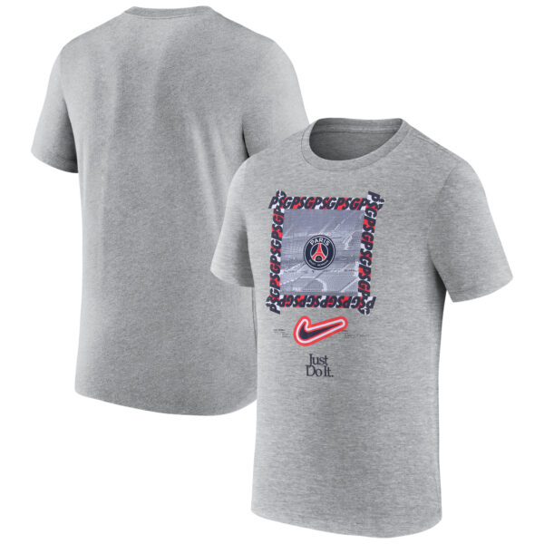 Men's Nike Heather Gray Paris Saint-Germain DNA T-Shirt - Image 5
