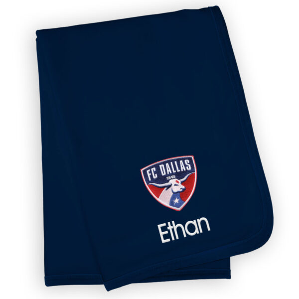 Infant Navy FC Dallas Personalized Blanket