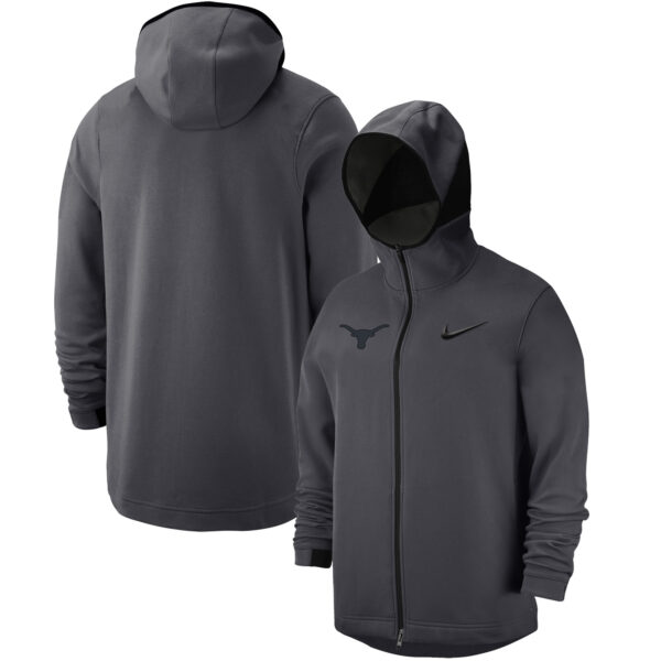 Men's Nike Anthracite Texas Longhorns Tonal Showtime Performance Full-Zip Hoodie - Image 5