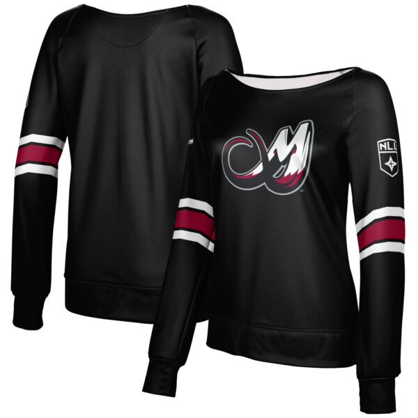 Girls Youth Epoch Lacrosse Black Colorado Mammoth Boat Neck Pullover Sweatshirt