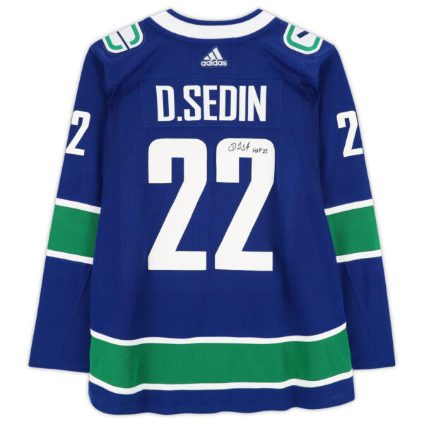 Daniel Sedin Vancouver Canucks Autographed Blue Adidas Authentic Jersey with "HOF 2022" Inscription - Image 10