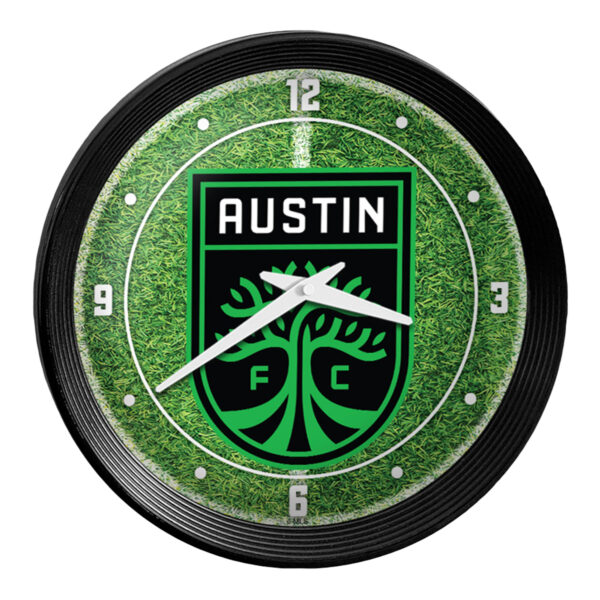 Austin FC 15" Ribbed Frame Field Wall Clock