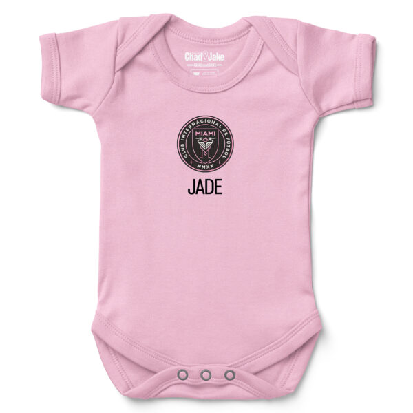 Infant Chad & Jake Light Pink Inter Miami CF Logo Personalized Bodysuit