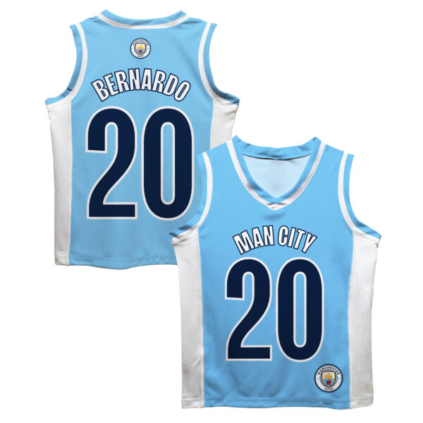 Toddler Vive La Fete Bernardo Silva Sky Blue Manchester City Mesh Basketball Jersey - Image 5