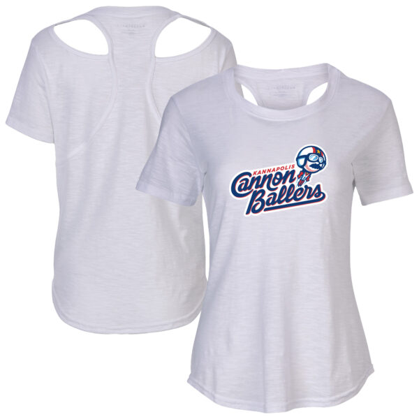 Women's White Kannapolis Cannon Ballers Cut It Out T-Shirt