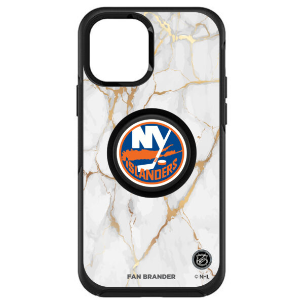 OtterBox Black New York Islanders Otter+Pop PopSocket Symmetry Marble Design iPhone Case
