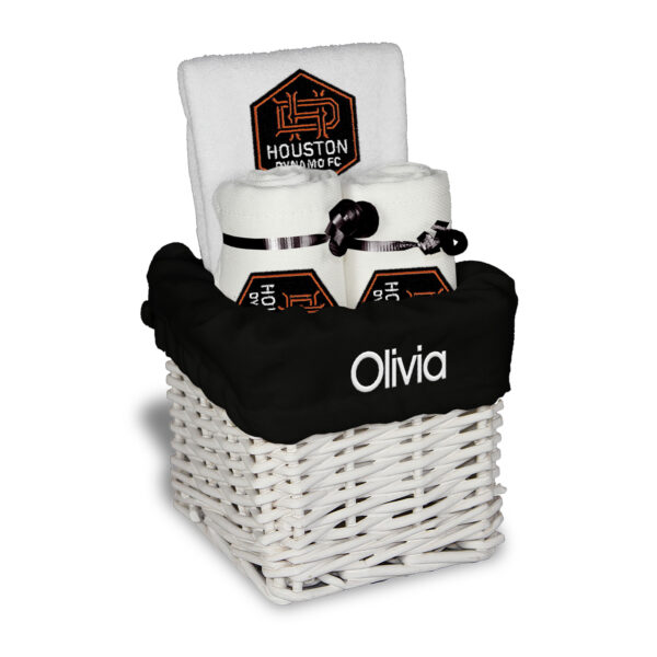 Infant White Houston Dynamo FC Personalized Small Gift Basket