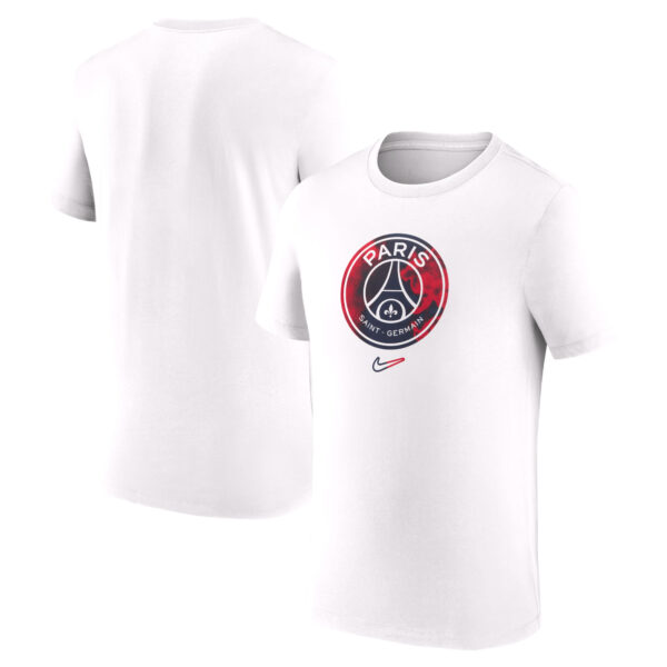 Men's Nike White Paris Saint-Germain Crest T-Shirt - Image 5