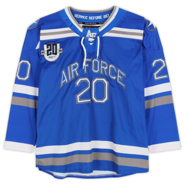 Air Force Falcons Team-Issued #20 Blue Jersey with 20th Anniversary Patch from the Hockey Program - Image 3