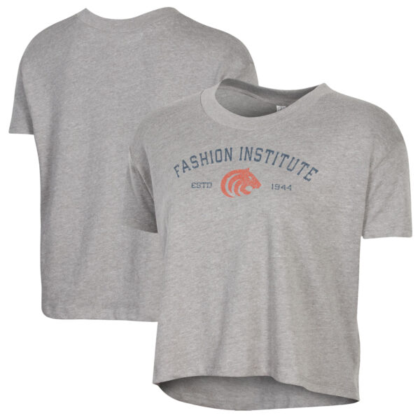Women's Alternative Apparel  Gray SUNY Fashion Institute of Technology Tigers Retro Jersey Headliner Cropped T-Shirt