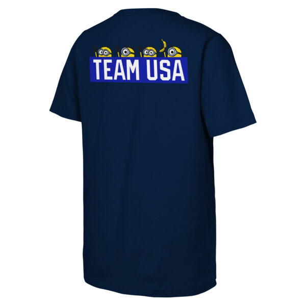 Youth  Navy Team USA Minions Flag & Rings T-Shirt - Image 7