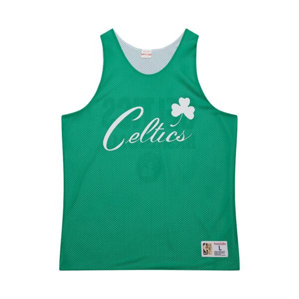 Men's Mitchell & Ness Kelly Green/White Boston Celtics Hardwood Classics Reversible Mesh Practice Jersey - Image 9