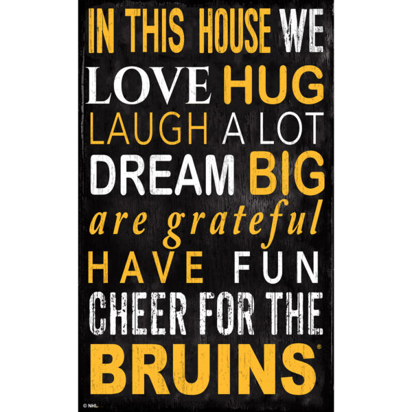 Boston Bruins 11" x 19" In This House Sign