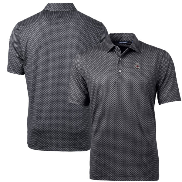Men's Cutter & Buck Black South Carolina Gamecocks Pike Banner Print Polo - Image 5