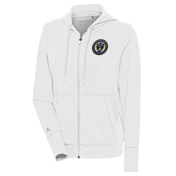 Women's Antigua  White Philadelphia Union Moving Full-Zip Hoodie Jacket