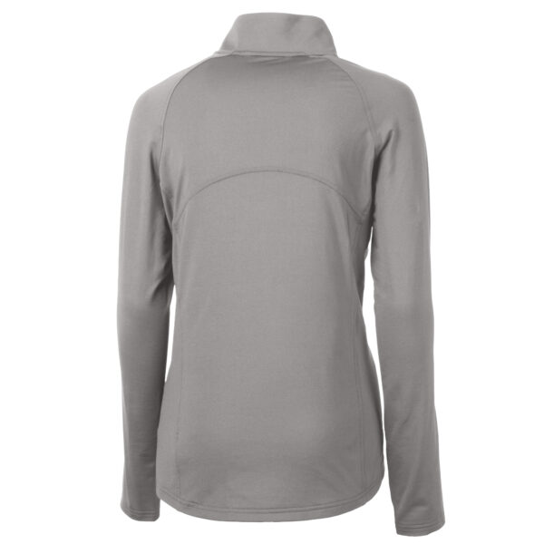 Women's Cutter & Buck Gray California Angels Cooperstown Collection DryTec Adapt Eco Knit Stretch Recycled Raglan Half-Zip Top - Image 7